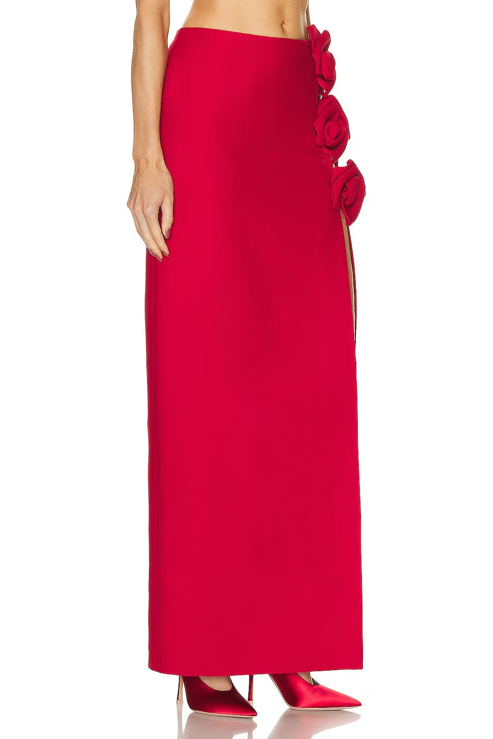 6d5ac031e652ef51e468c26cdb4c16ca.jpeg Fashionslee Women Arielle Red Rose-Embellished Skirt
