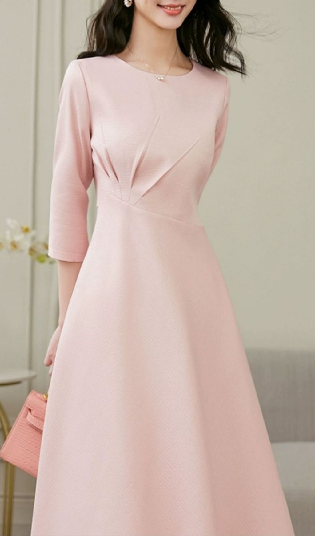 6d6826b093013ec9051c58f0a3a8ce3b.jpeg Fashionslee Women Elegant Pink Long Sleeve Midi Dress