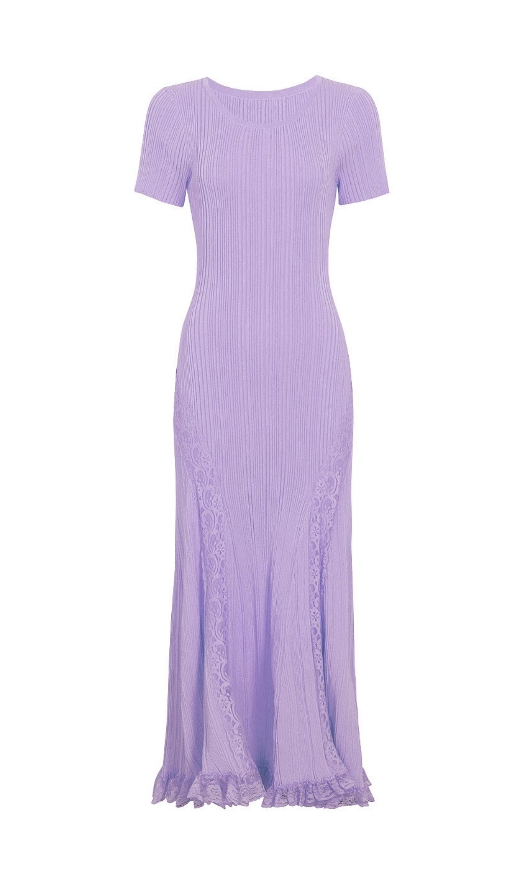 Fashionslee Women Kinzy Purple Short Sleeve Lace Midi Dress