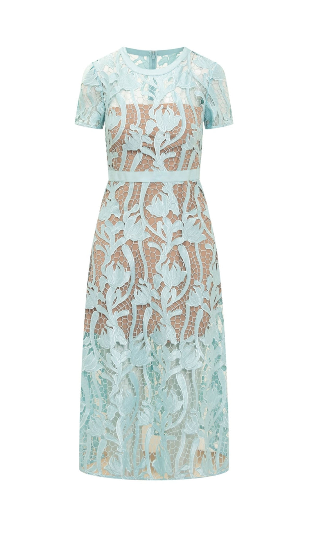 6dc72987370c2e56e3574ee64c6b3cc4.jpeg Fashionslee Women Allene Blue Lace Midi Dress