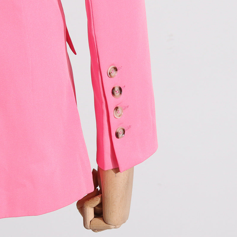 TRENDING PINK CUTOUT BLAZER SUIT - OWNCI