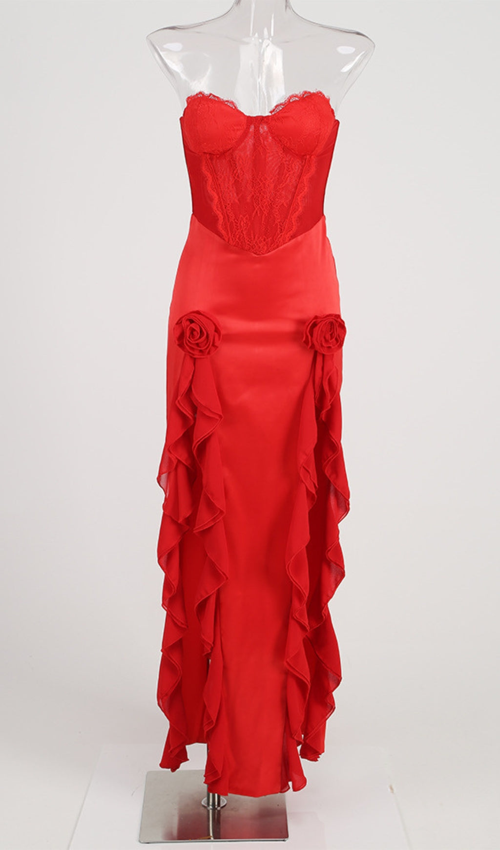 6df9f5d8cfe41416543d4ec750ea4b5b.jpeg Fashionslee Women Amélie Red Satin Lace Corset Maxi Dress
