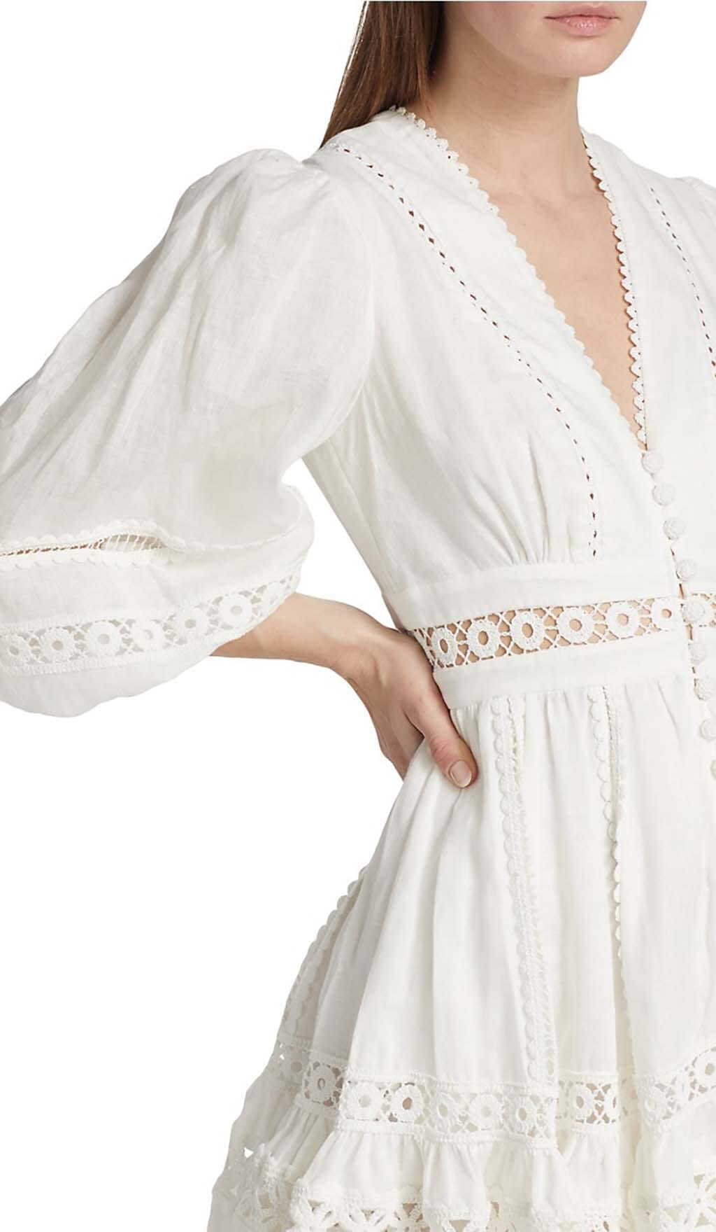6e18fe0e1091962bf1e11d57c5aee726.jpeg Fashionslee Women V-Neck Botton Midi Dress In White