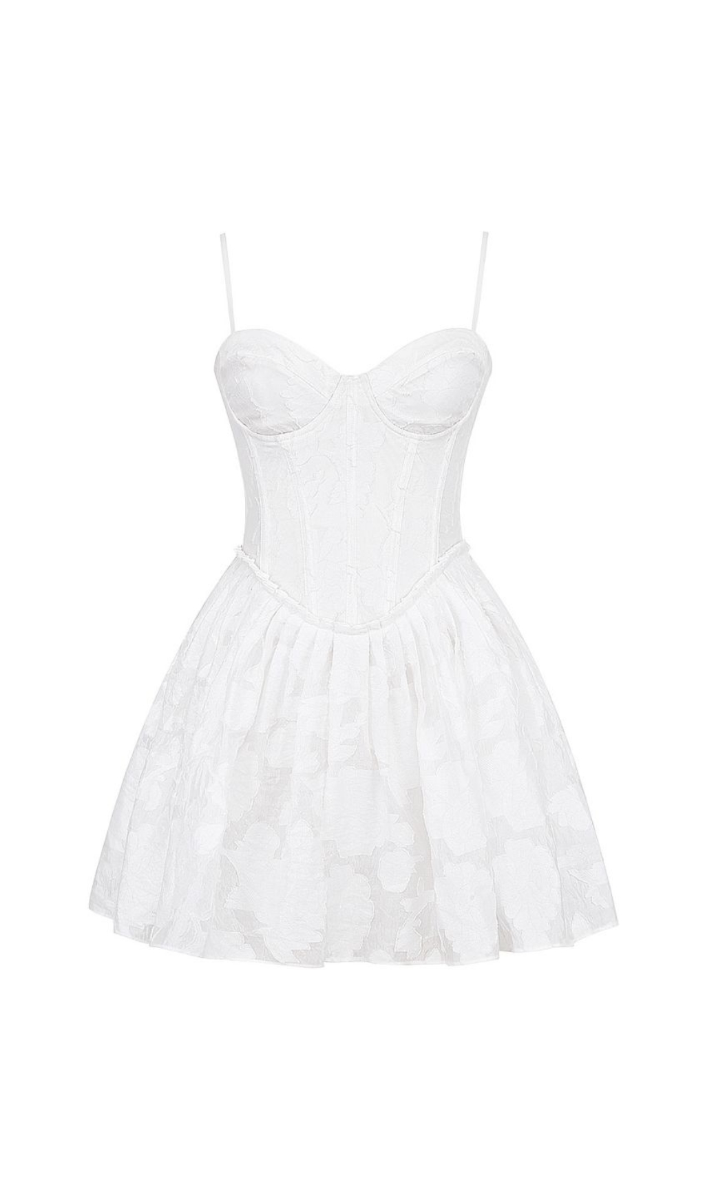 Fashionslee Women Bryndis White Floral Corset Mini Dress