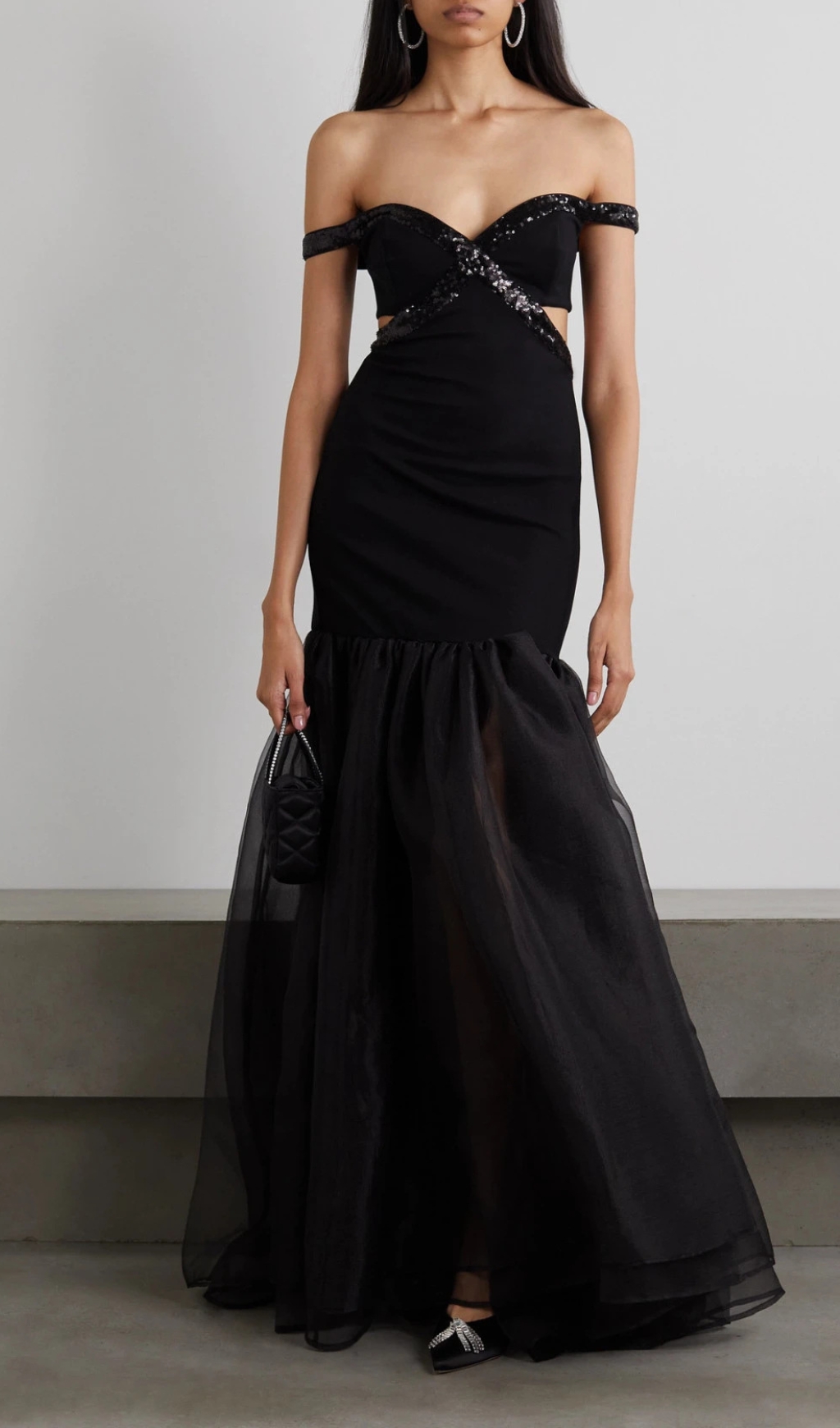 Fashionslee Women Dosia Black Bandage Maxi Dress