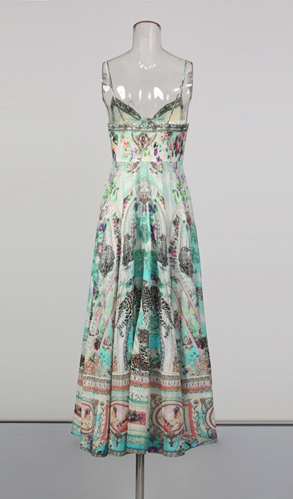 6e6c24337ec50a52d3b40a09ec589463.jpg Fashionslee Women Juda Green Strappy Printed Maxi Dress