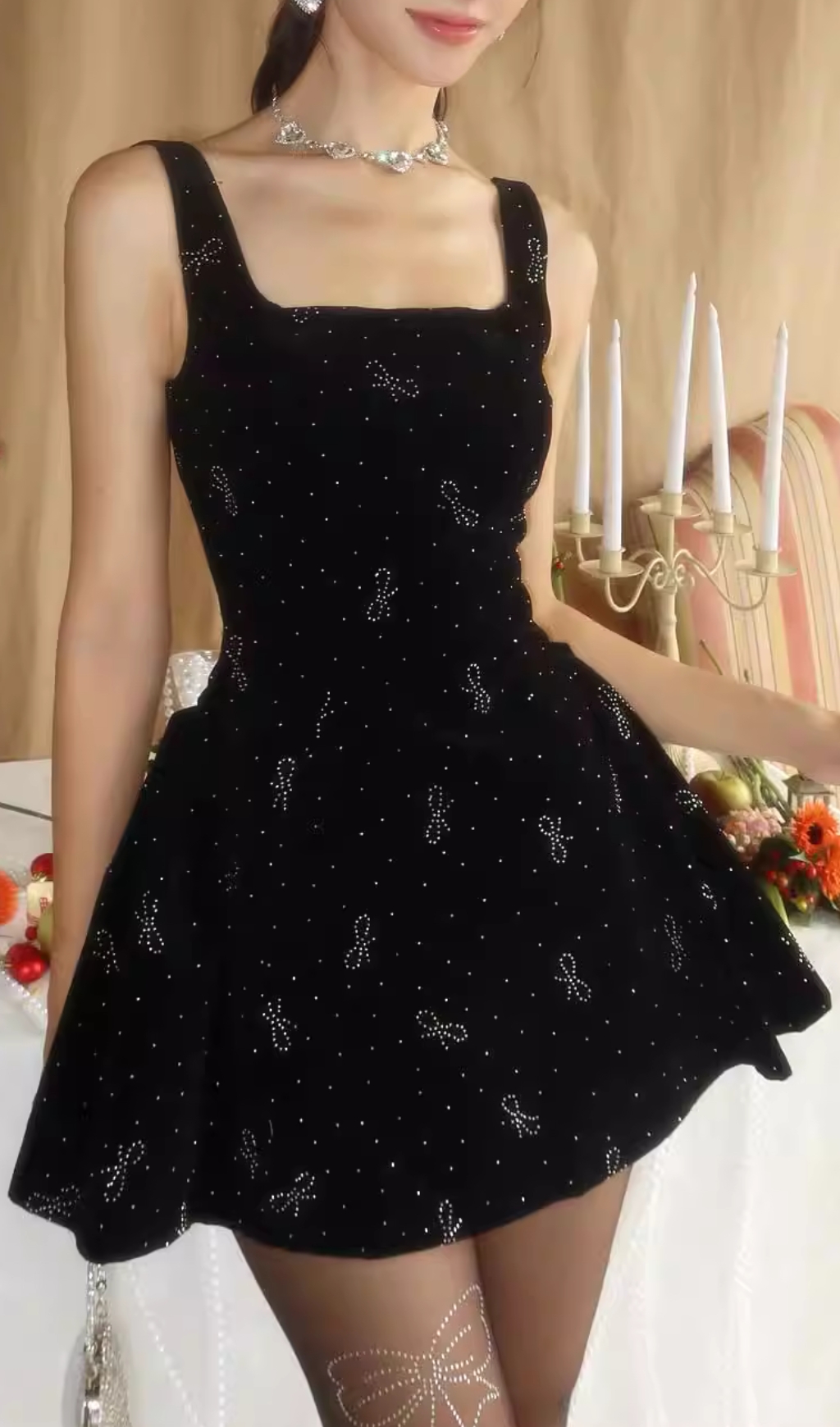Viral Black Bow Mini Dress - OWNCI Viral Black Bow Mini Dress - OWNCI