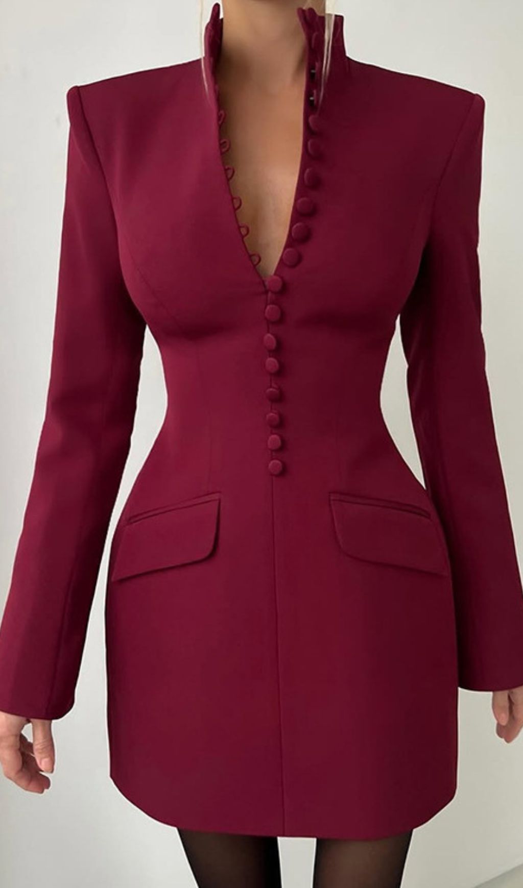6e9142b5c7f0843d1b53b45b28e6475e.jpg Fashionslee Women Hornfels Single Breasted Blazer Mini Dress