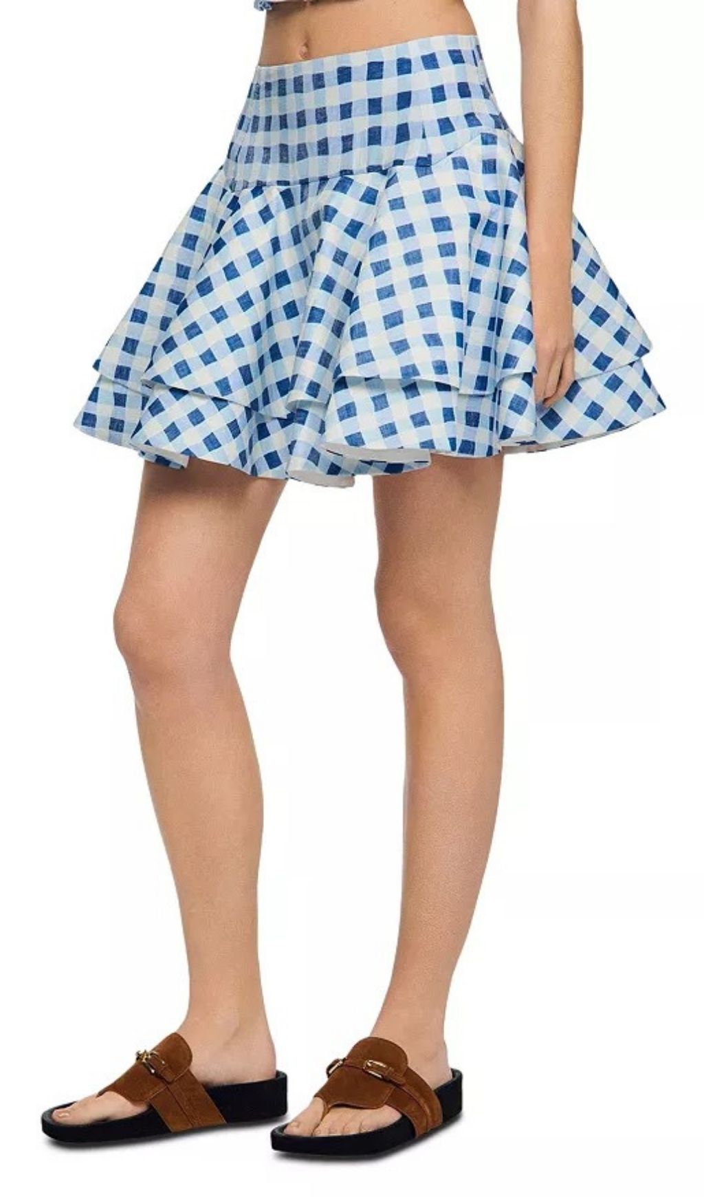 Fashionslee Women Rosie Gingham Mini Skater Skirt