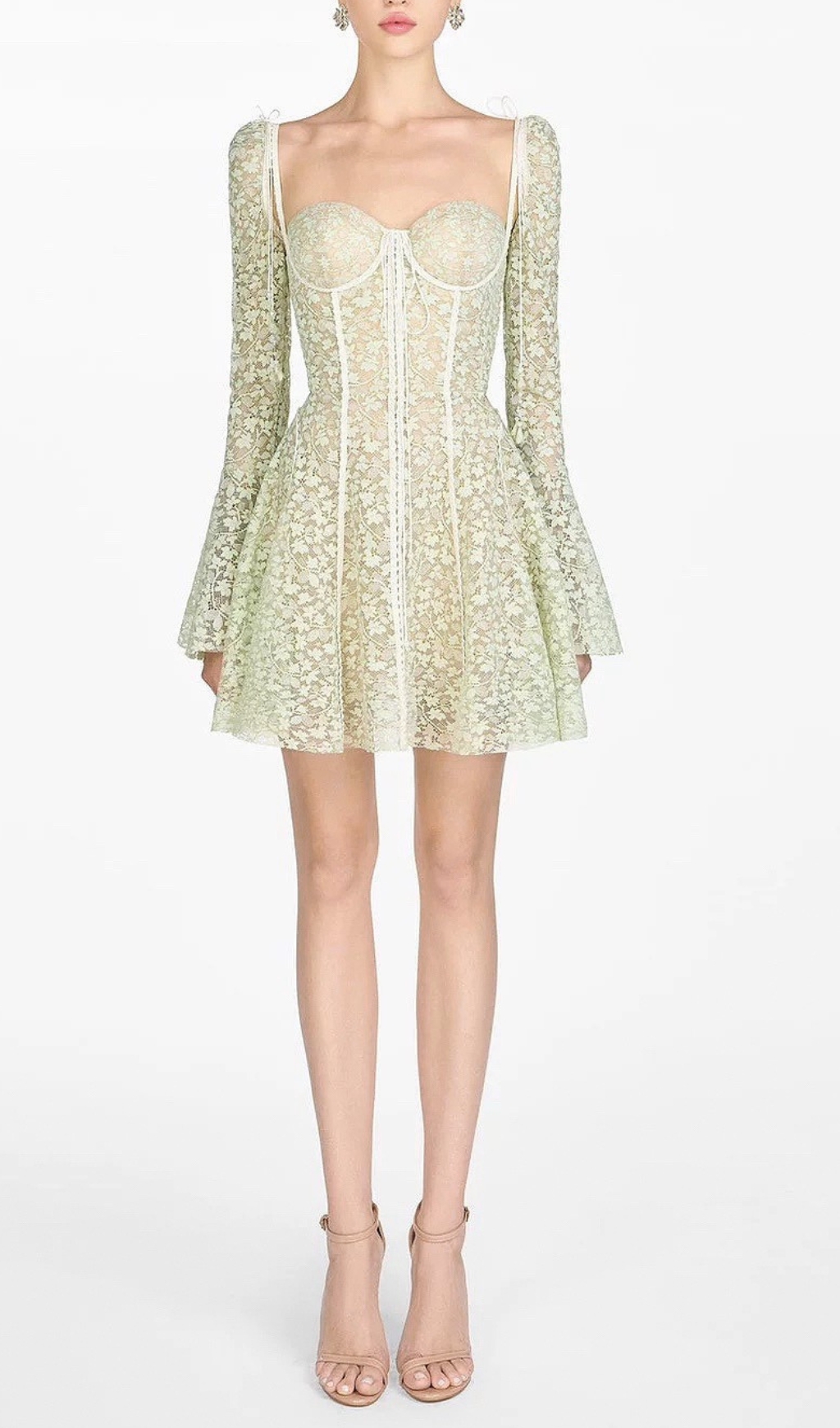 Fashionslee Women Albinia Mint Floral Mini Dress