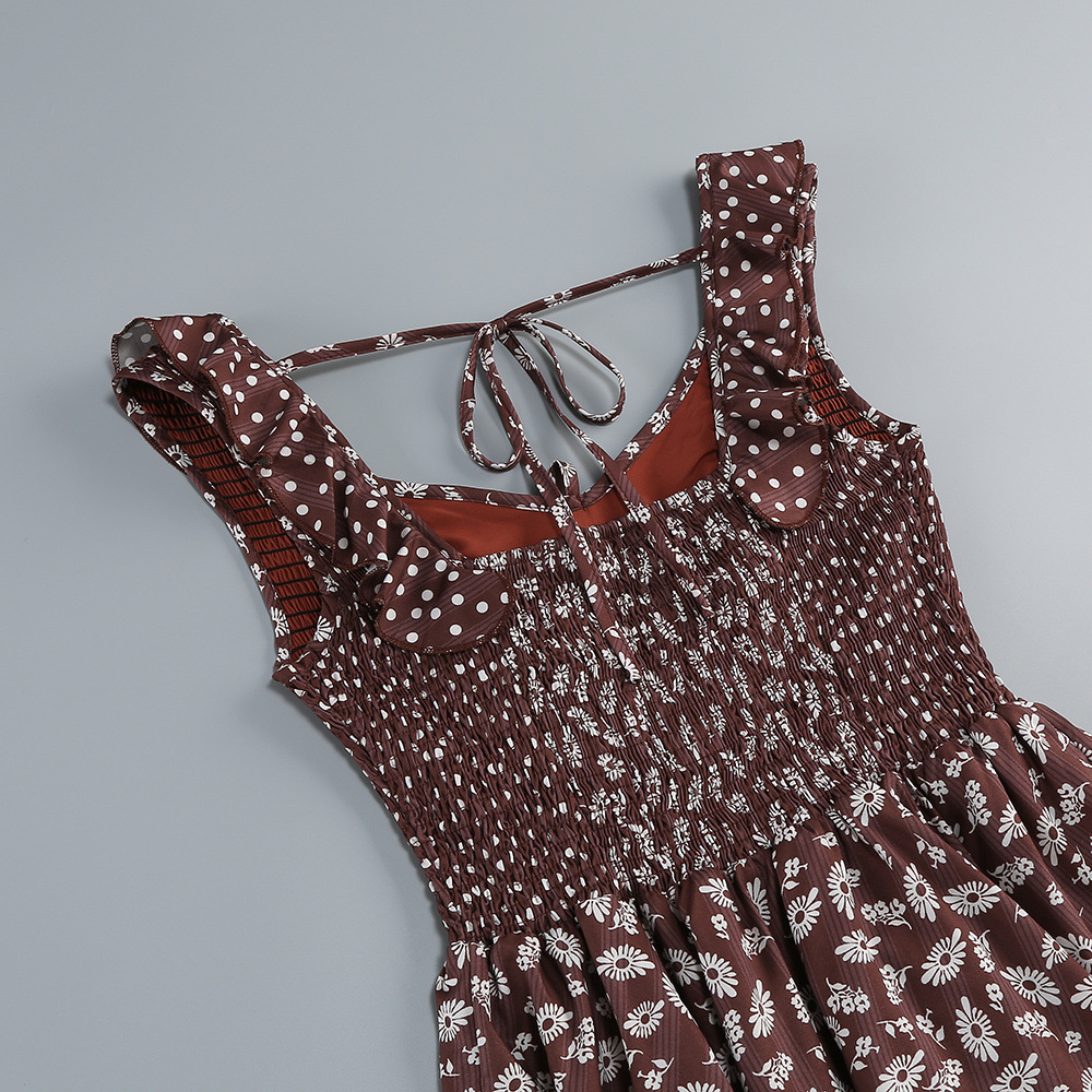 VINTAGE VIRAL JALENA COFFEE FLORAL MINI DRESS - OWNCI VINTAGE VIRAL JALENA COFFEE FLORAL MINI DRESS - OWNCI