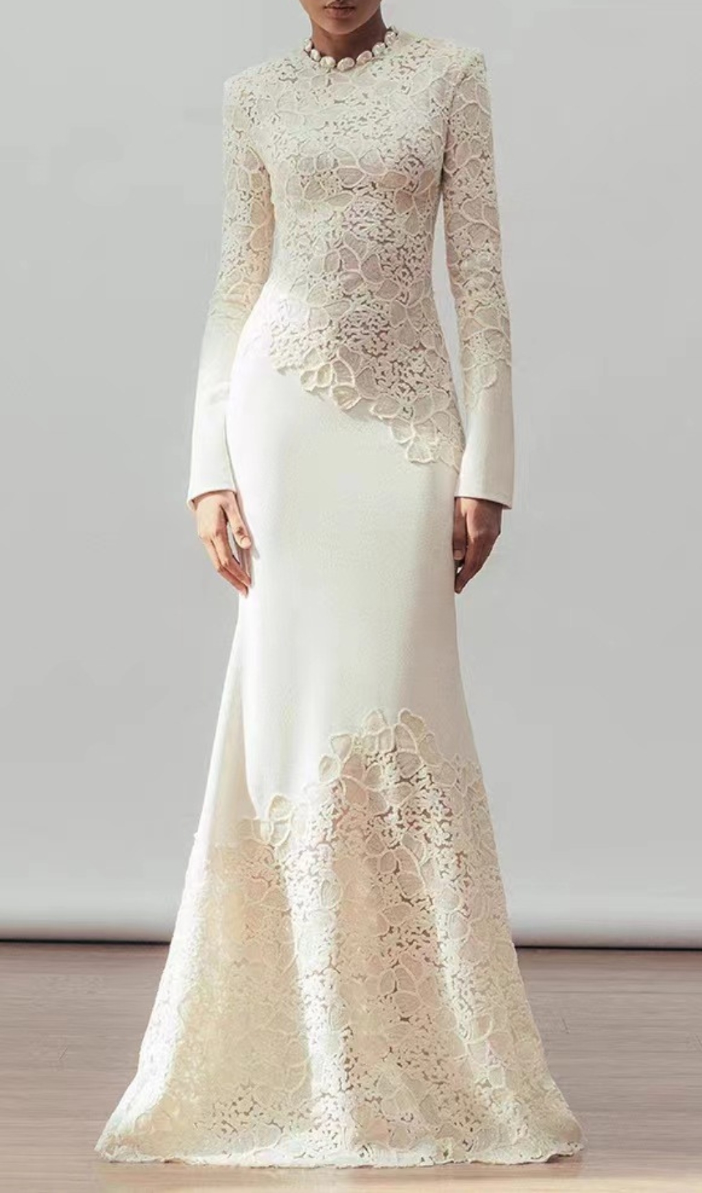 Fashionslee Women Elodie Lace Embroidery Long Sleeve Maxi Dress