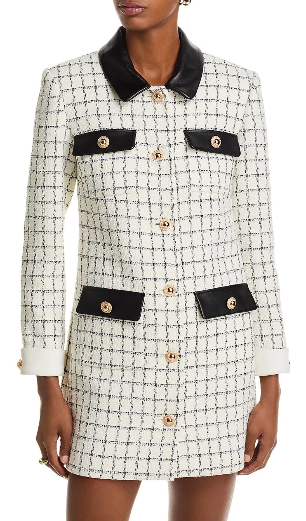 6f2efed183a8c770adfd6c7643518cb1.jpg Fashionslee Women Windowpane Check Bouclé Mini Dress
