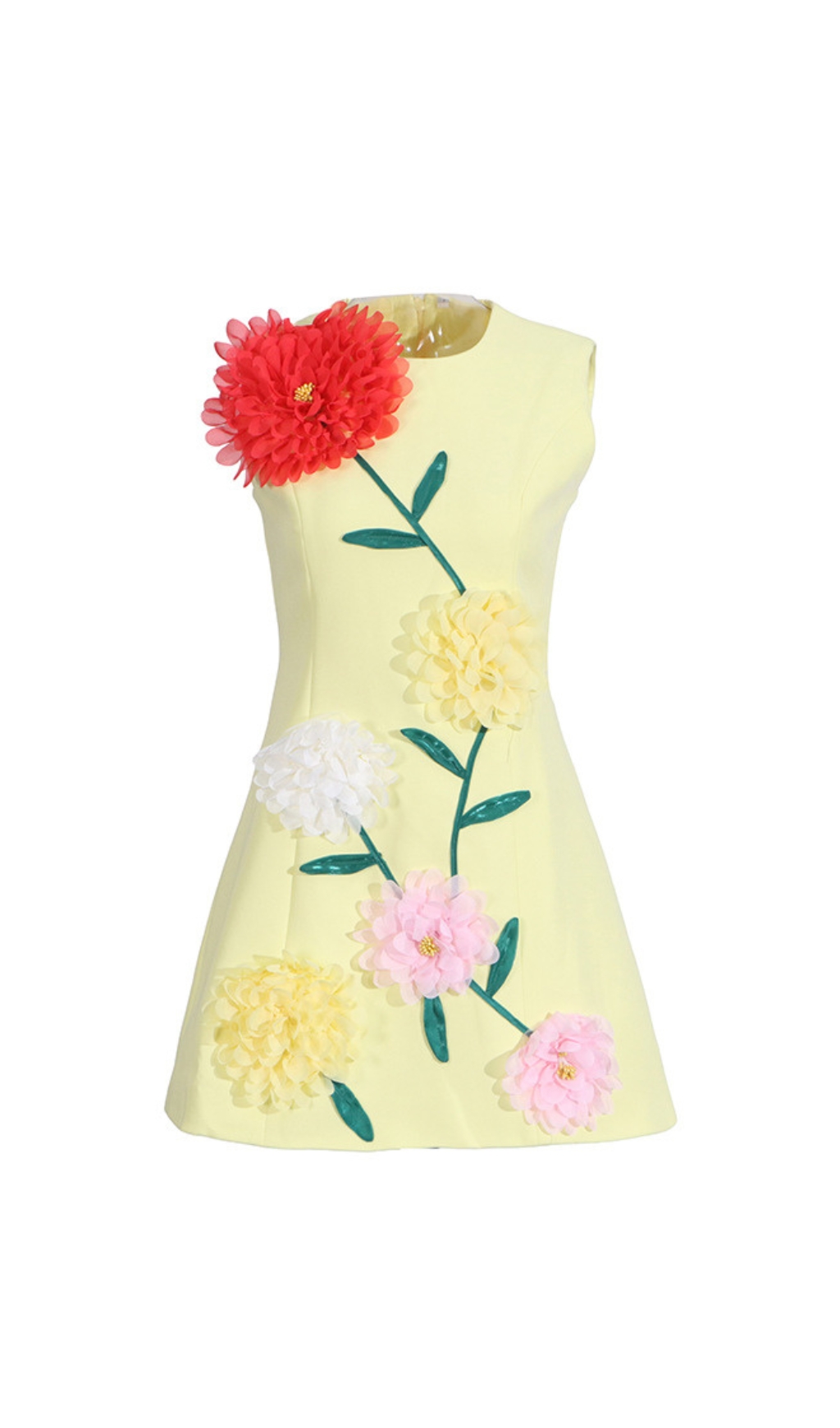 Fashionslee Women Erica Yellow Flower Mini Dress