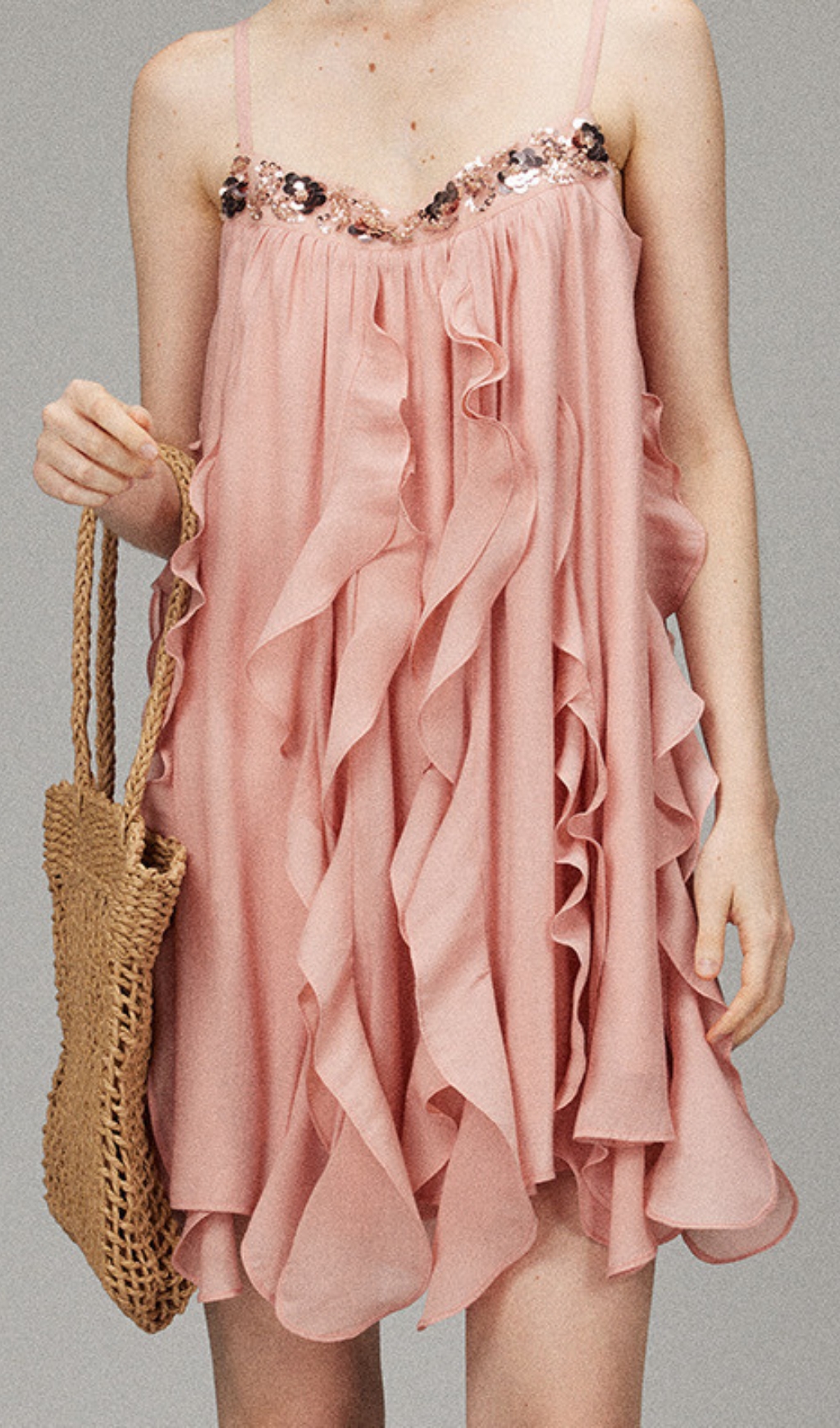 Fashionslee Women Doria Strappy Ruffle Mini Dress