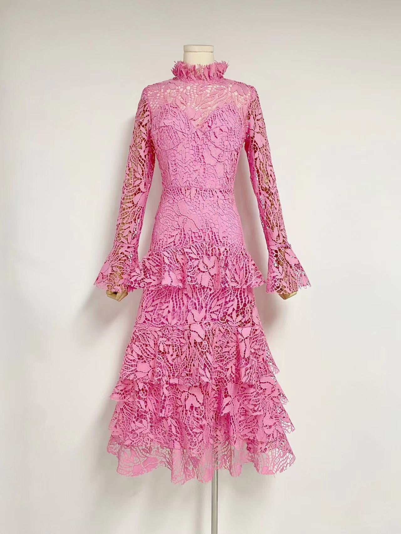 6f5e6c0987431118578ff09b44dcb7c3.jpeg Fashionslee Women Anfisa Pink Lace Maxi Dress