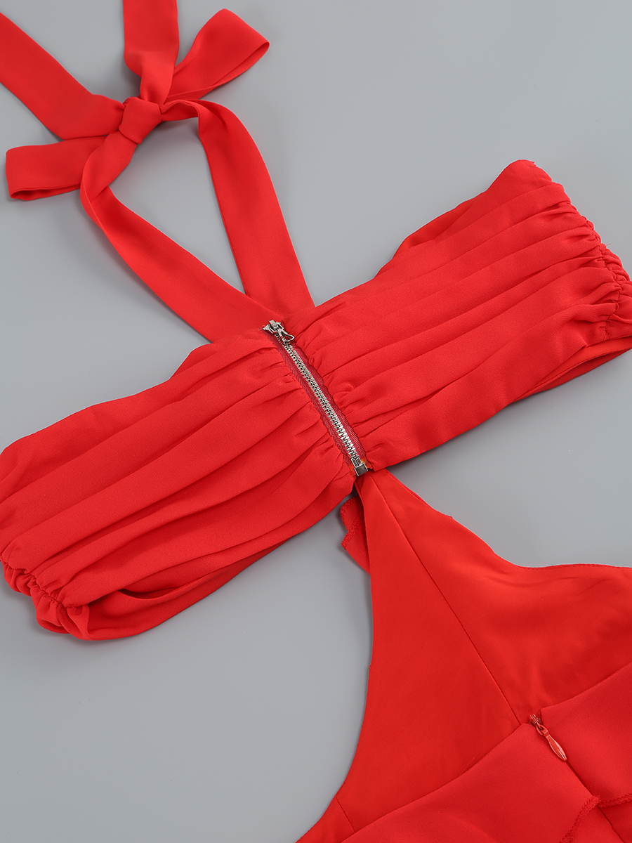 6f7c318ce648e5c583986dfdaf14e0d3.jpg Fashionslee Women Buddug Red Halter Flower Cutout Maxi Dress
