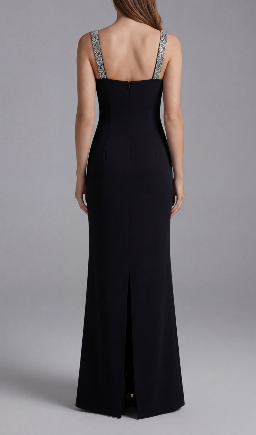 Fashionslee Women Kendall Black Strappy Diamante Embellished Maxi Dress