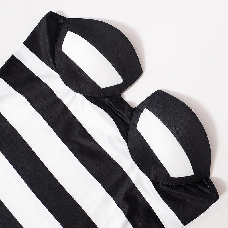 6f996260b238050fa1ebe9d0f5141631.jpeg Fashionslee Women Striped Strapless Mini Dress