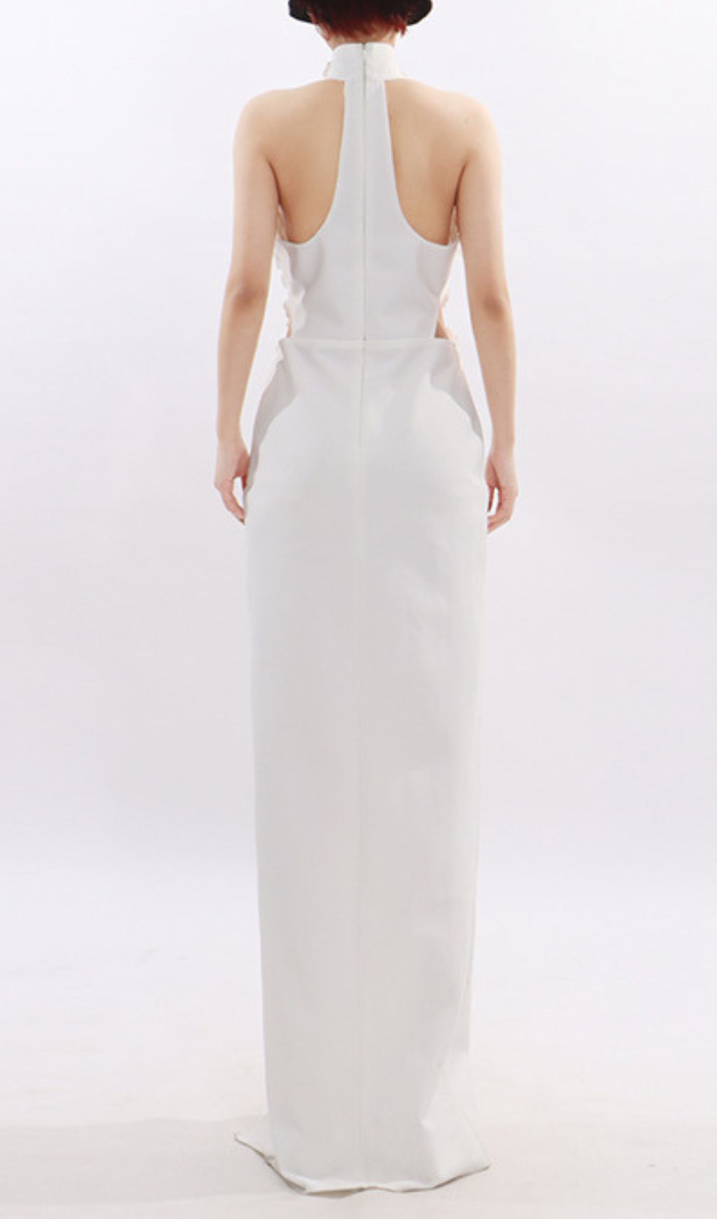 Fashionslee Women Jezel White Halter Flower Maxi Dress