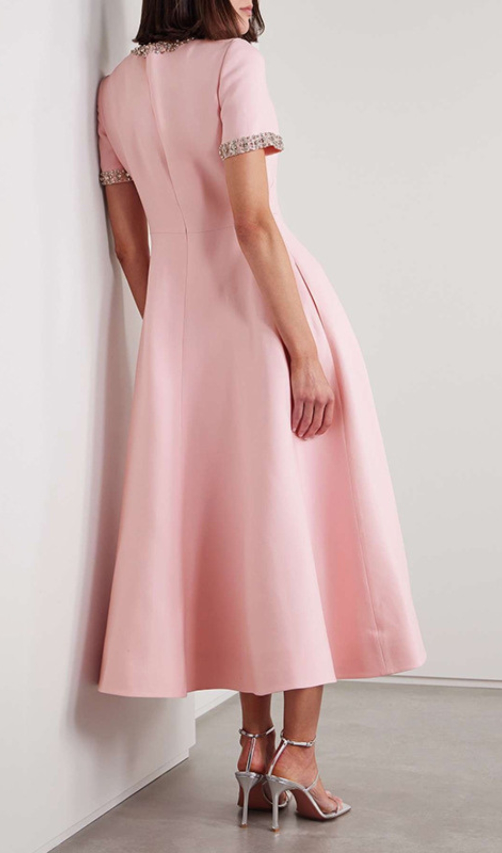 Fashionslee Women Cenedra Pink Bow Diamond Midi Dress