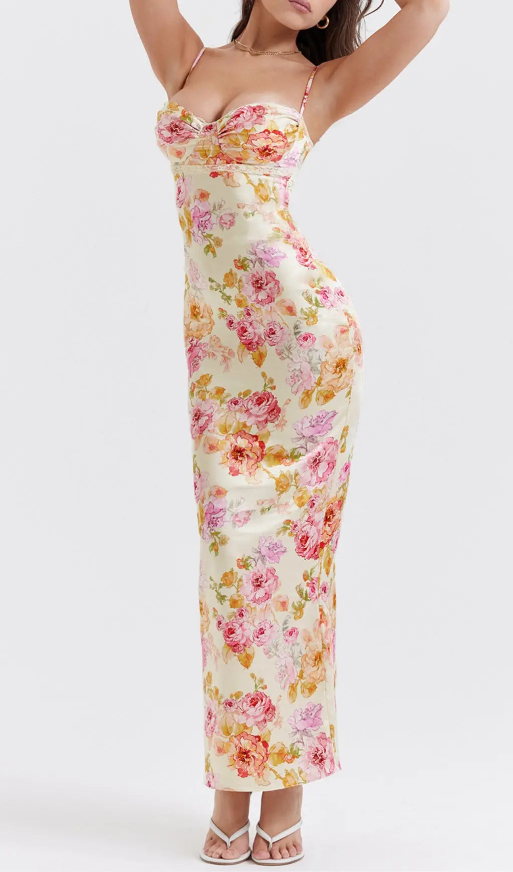 6faff589cb3629e68738be220aea009b.jpeg Fashionslee Women Ivory Floral Maxi Dress