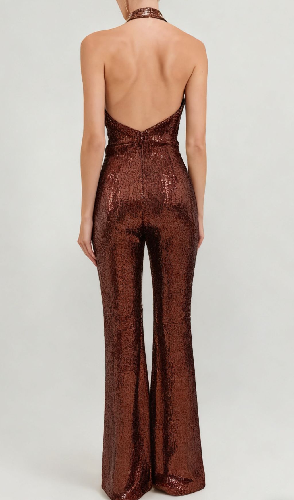 6fc56ee42a6a8dfdd5008e7efbb4da05.jpg Fashionslee Women Ikram Halter Knot Sequin Jumpsuit