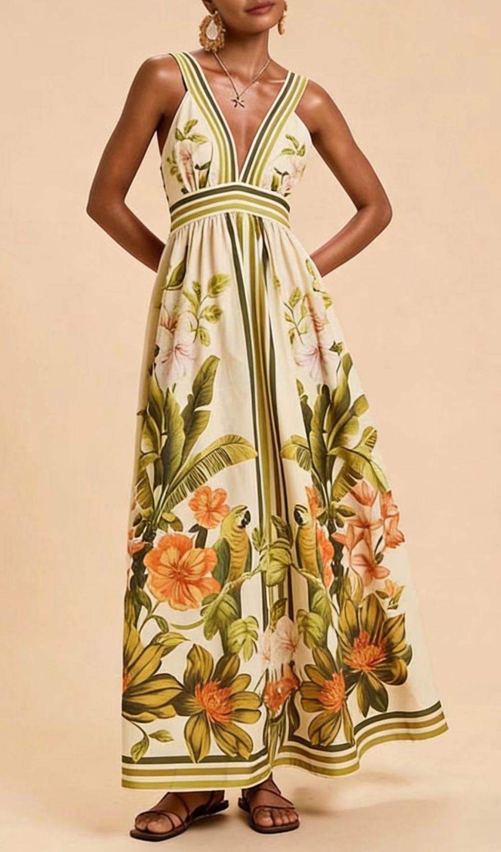 V-NECK FLORAL MAXI DRESS MUST-HAVE - OWNCI V-NECK FLORAL MAXI DRESS MUST-HAVE - OWNCI