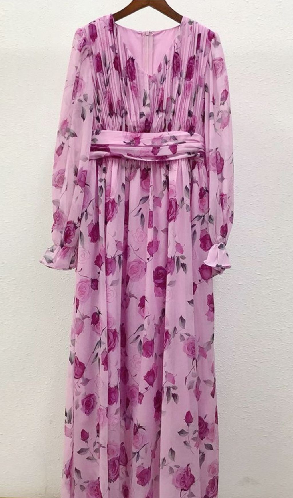 Fashionslee Women Hinda Floral Printed Long Sleeve Maxi Dress