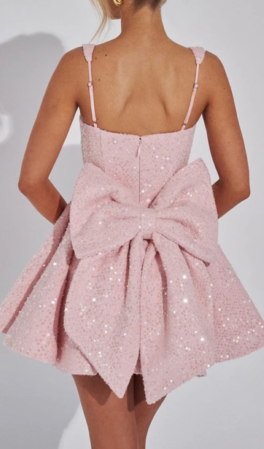 703854b321a205d8d7c0361e1798e698.jpg Fashionslee Women Dark Pink Bow Mini Dress