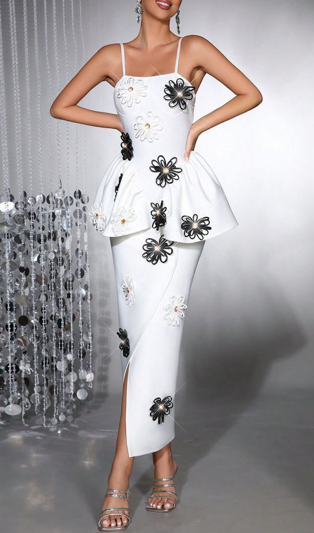 70397de1a28371d0275ba30c147db329.jpg Fashionslee Women Hada Flower Embellished Midi Dress