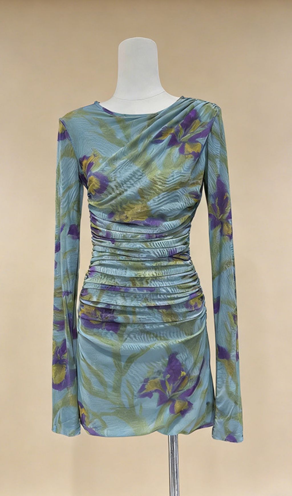 TRENDING RUCHED MINI DRESS IN PRINT - OWNCI