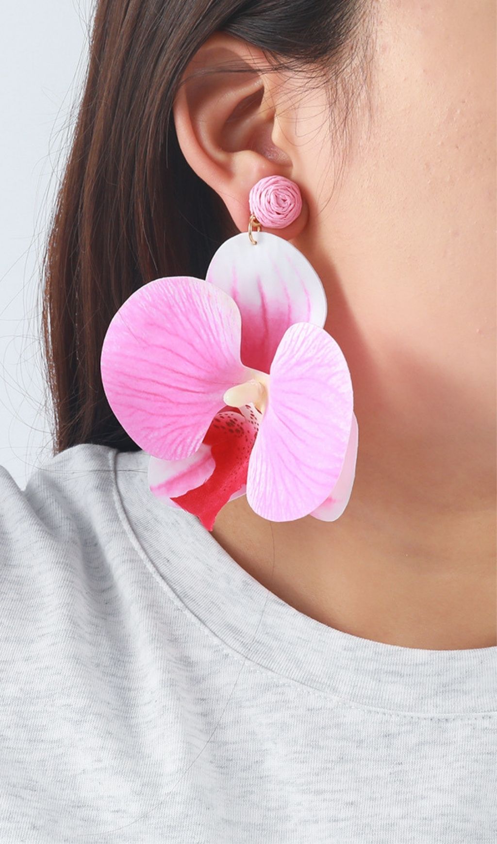 Fashionslee Women Olatunde Pink Flower Earrings