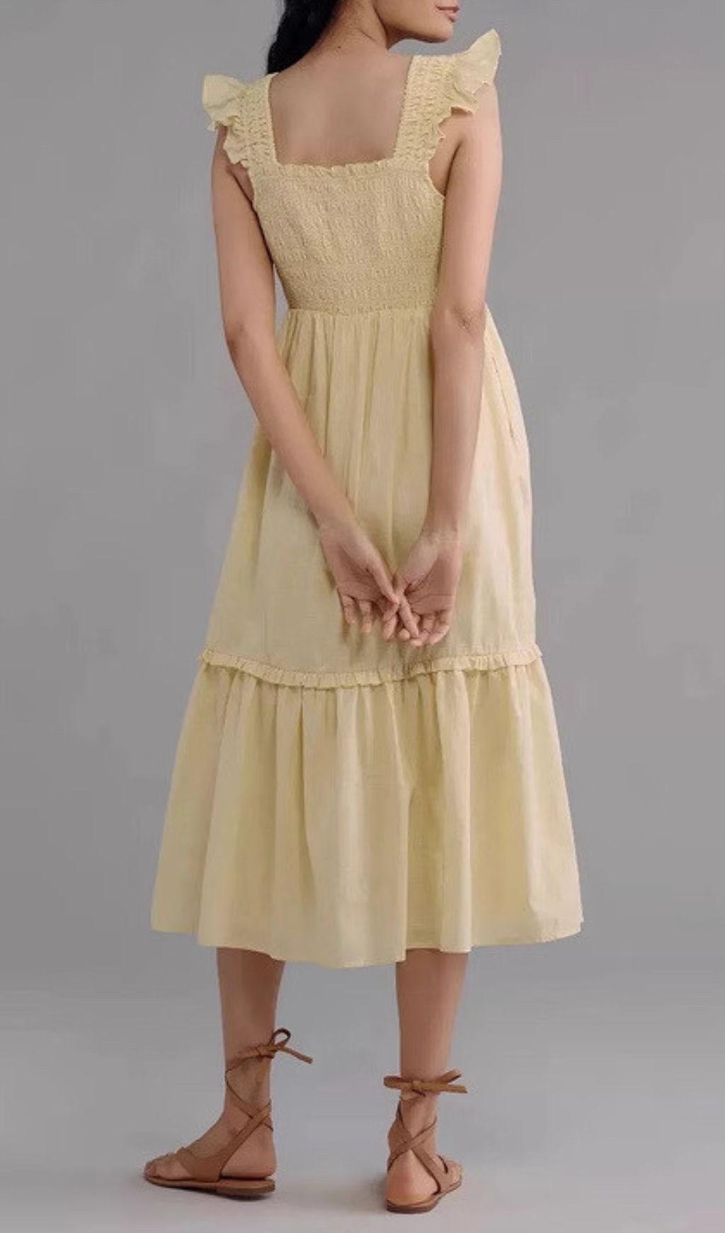Fashionslee Women Fahari Yellow Midi Dress