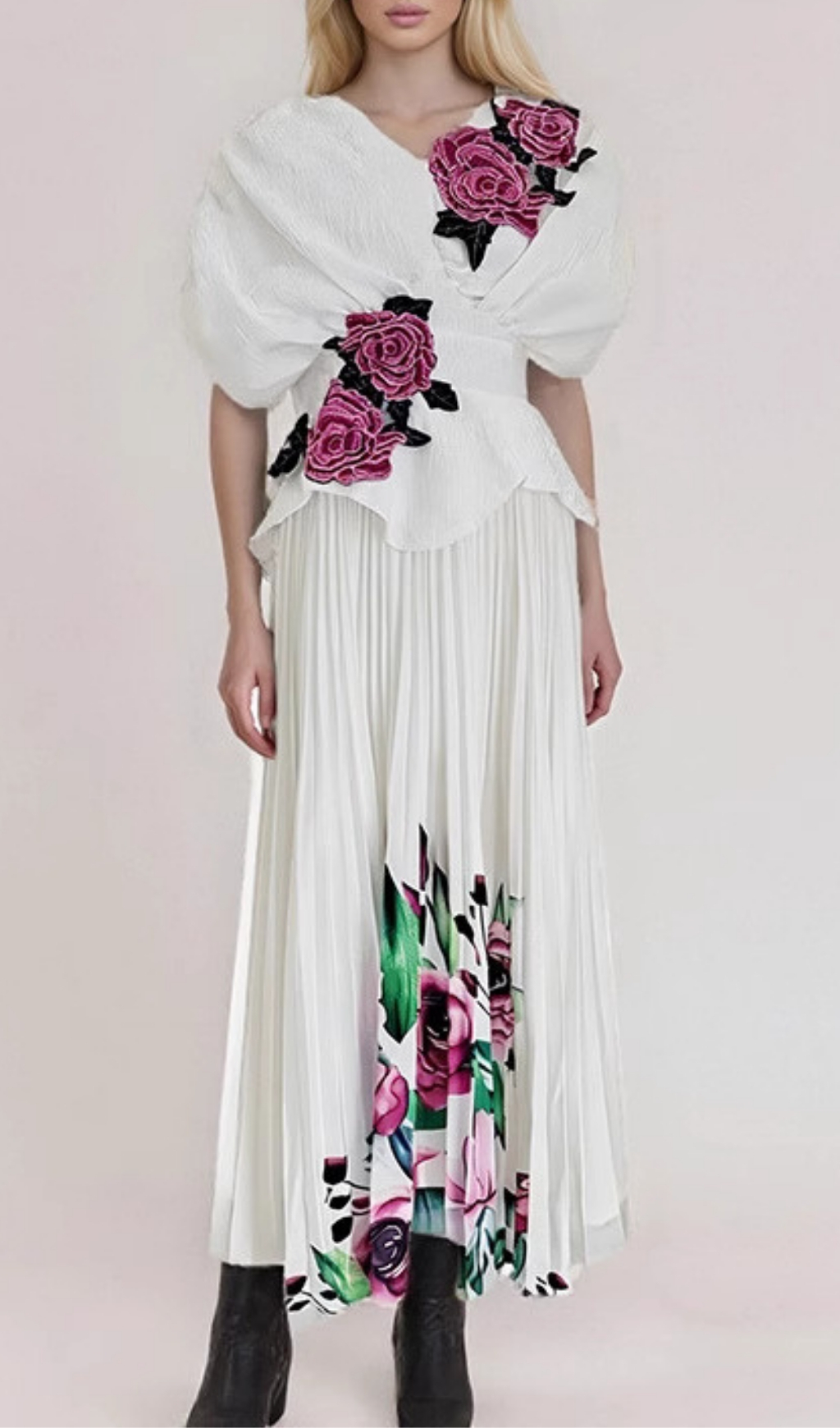 Fashionslee Women Fran White Flower Maxi Dress