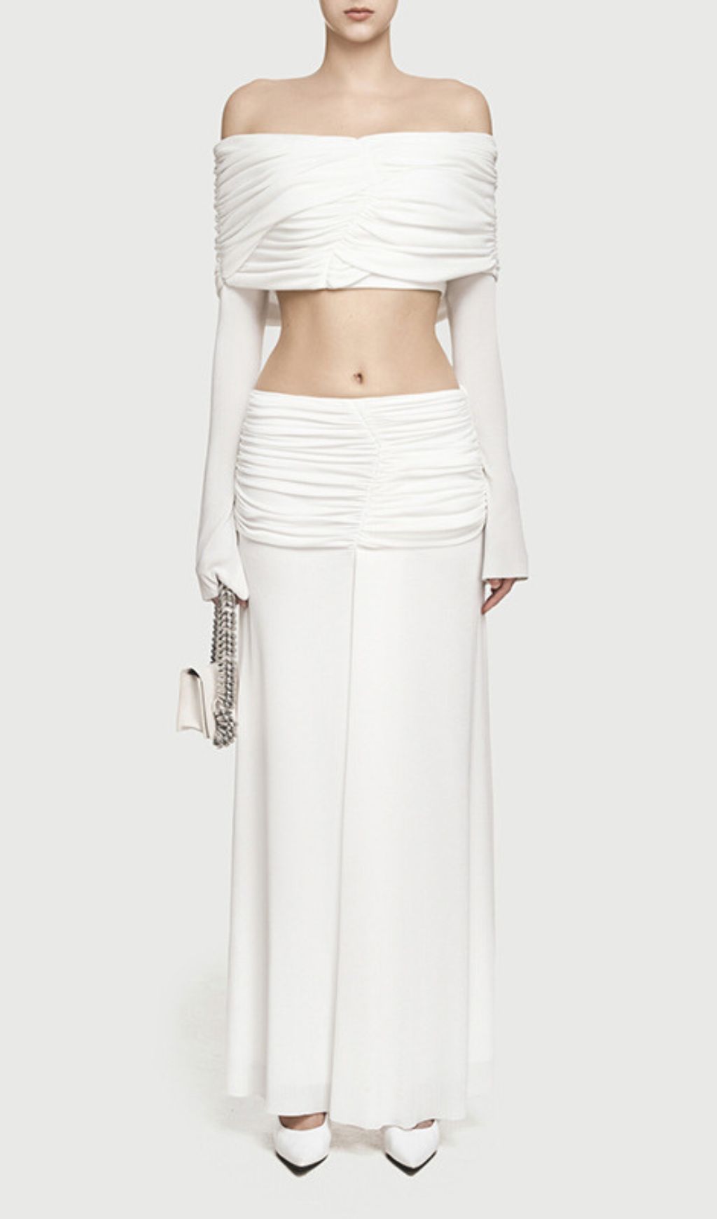 Fashionslee Women Jamuna Ruched Long Sleeve Two-Piece Set
