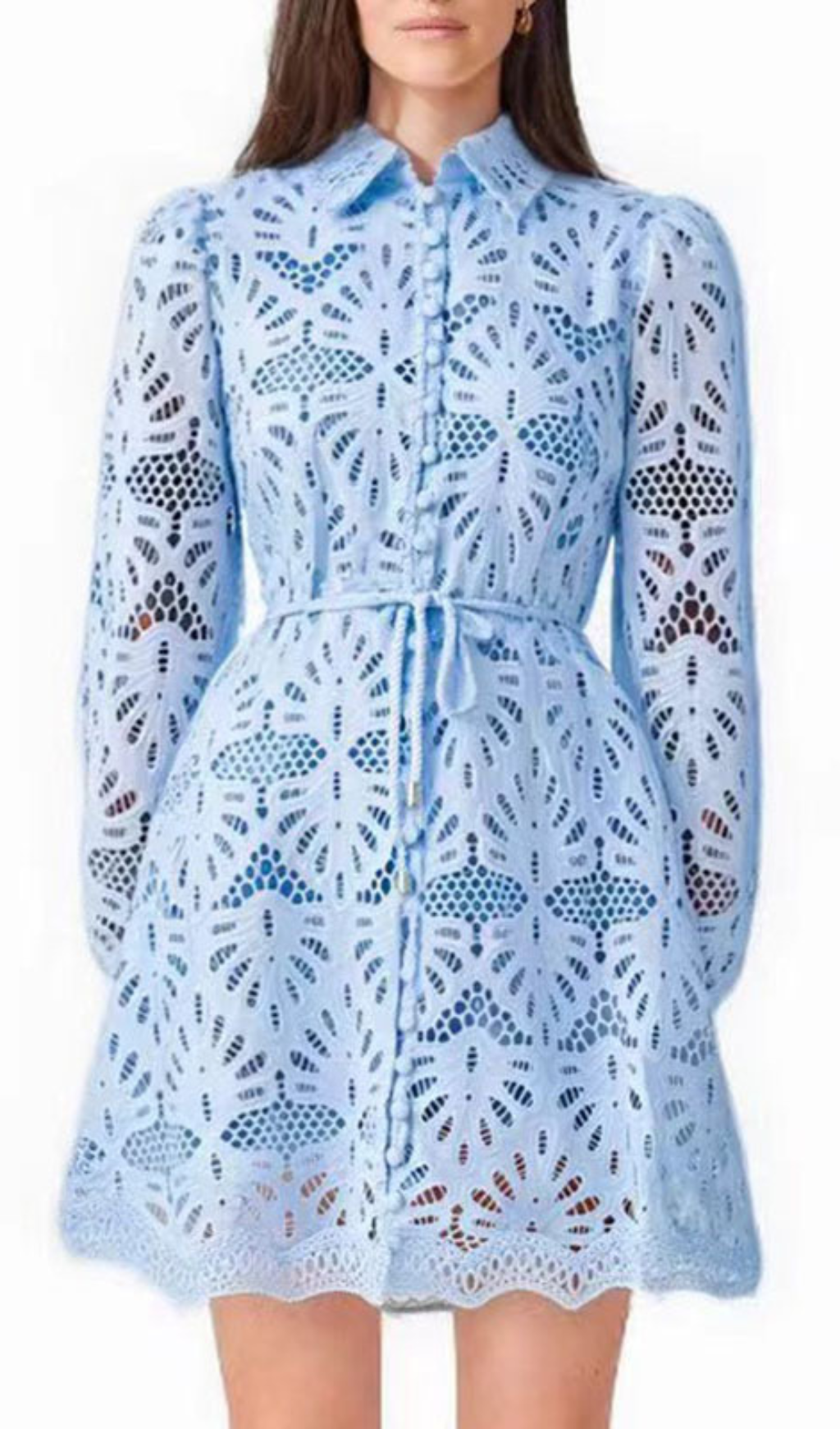 Fashionslee Women Gazit Embroidery Long Sleeve Mini Dress