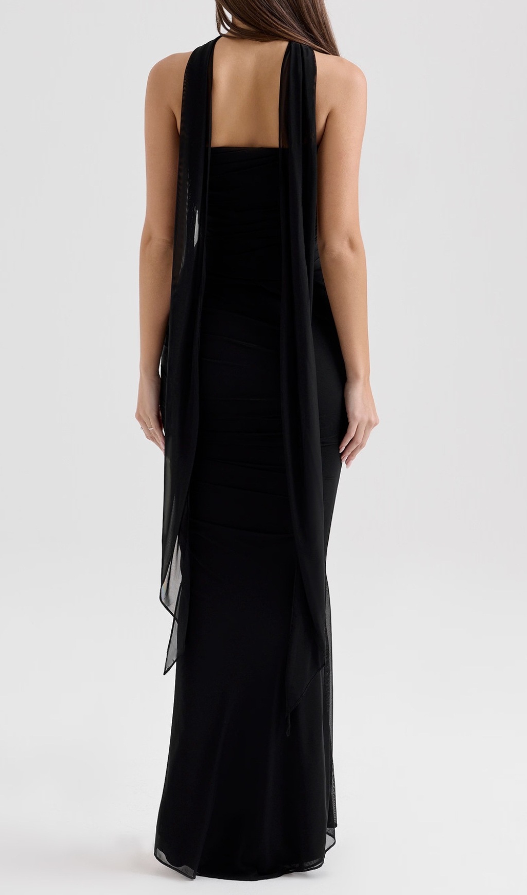 Fashionslee Women Barbie Black Corset Top Fluted Hem Maxi Dress