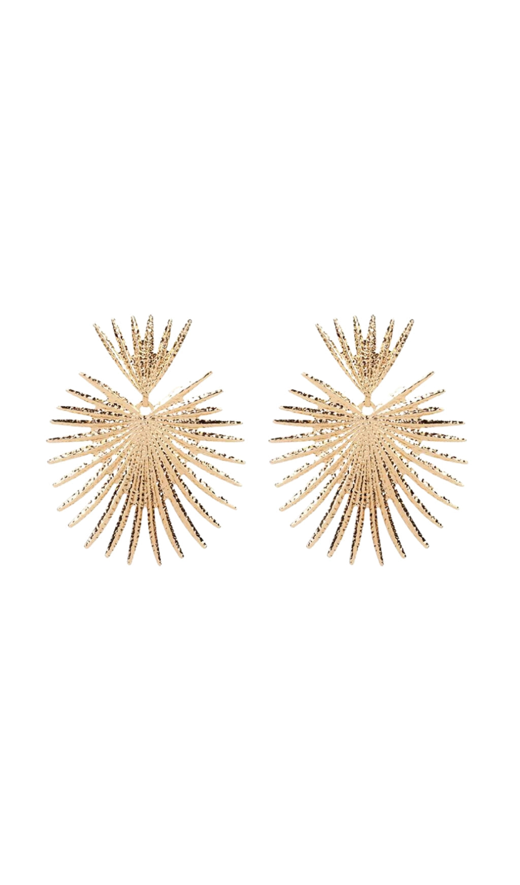 Fashionslee Women Gold Starburst Drop Earrings