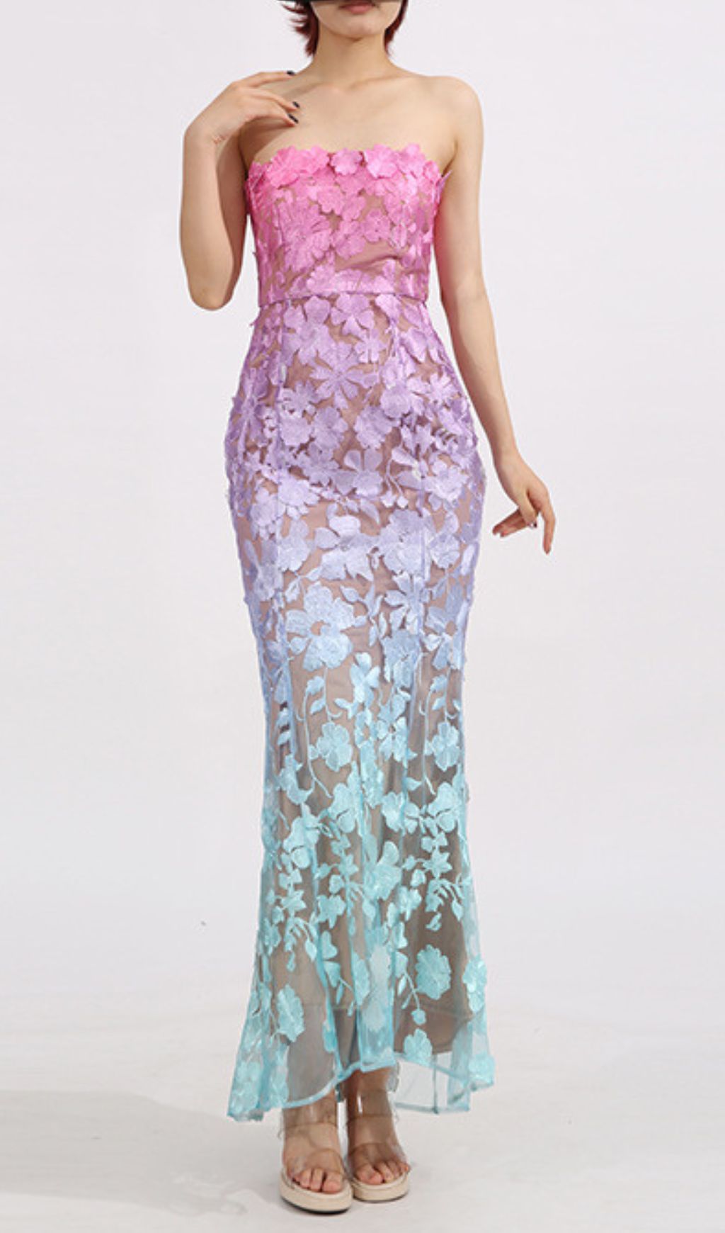 71055706cddc01fc662409b585700c07.jpg Fashionslee Women Elora Strapless Flower Embroidery Maxi Dress