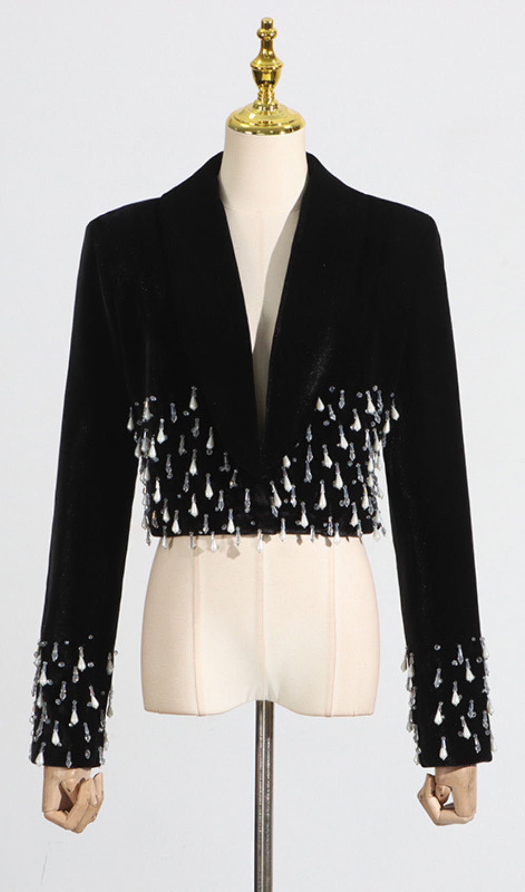Fashionslee Women Eve Black Embellished Blazer