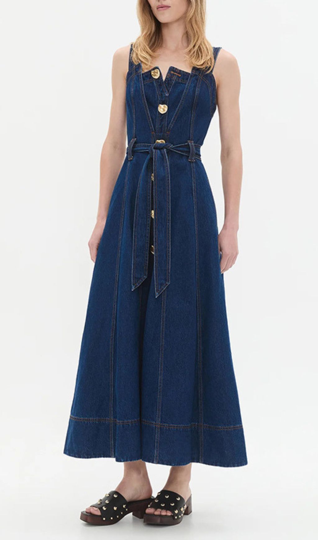 7186db2ac9133d966f0a19bb564f6c57.jpg Fashionslee Women Hija Blue Denim Midi Dress