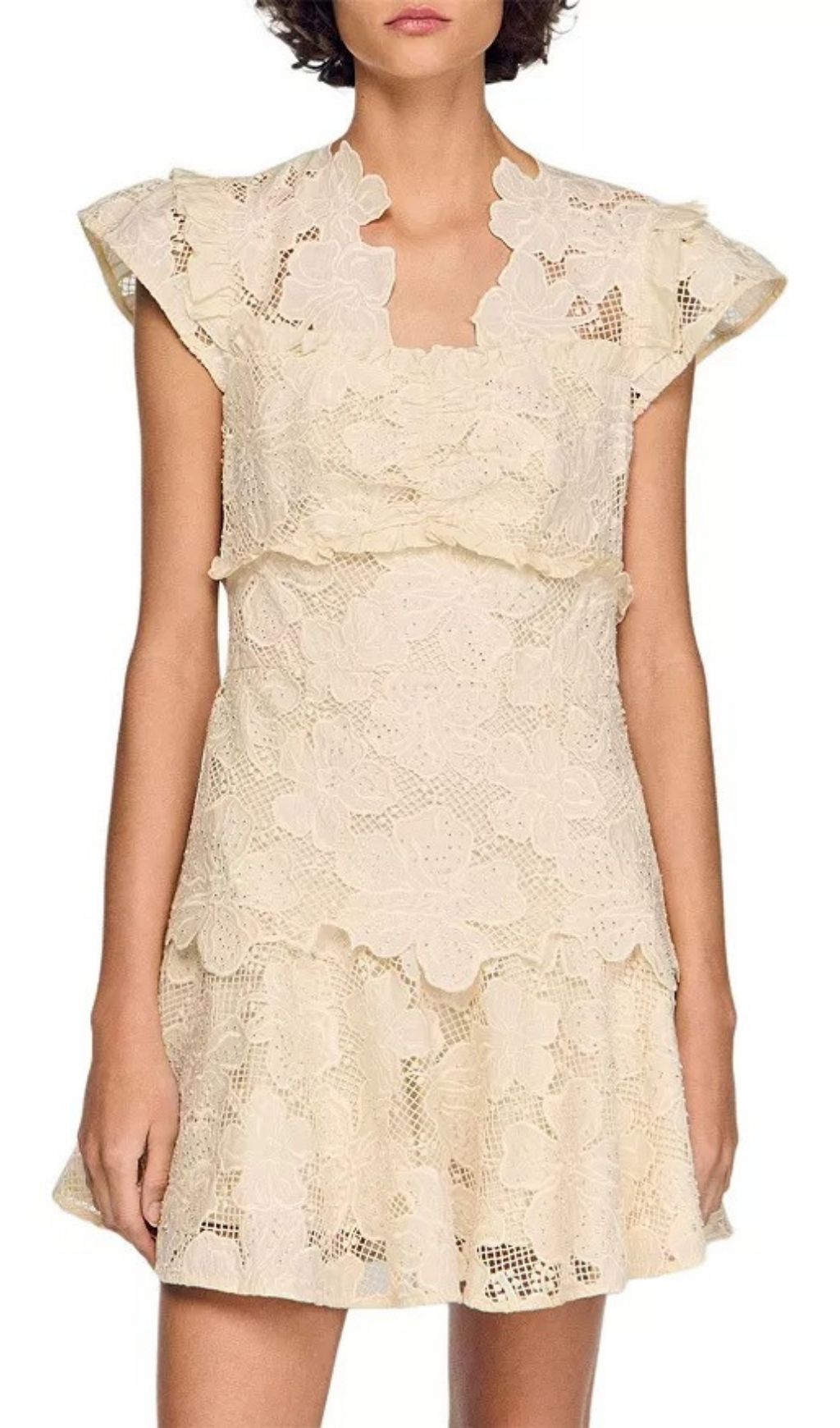 Fashionslee Women Lyrella Guipure Mini Dress