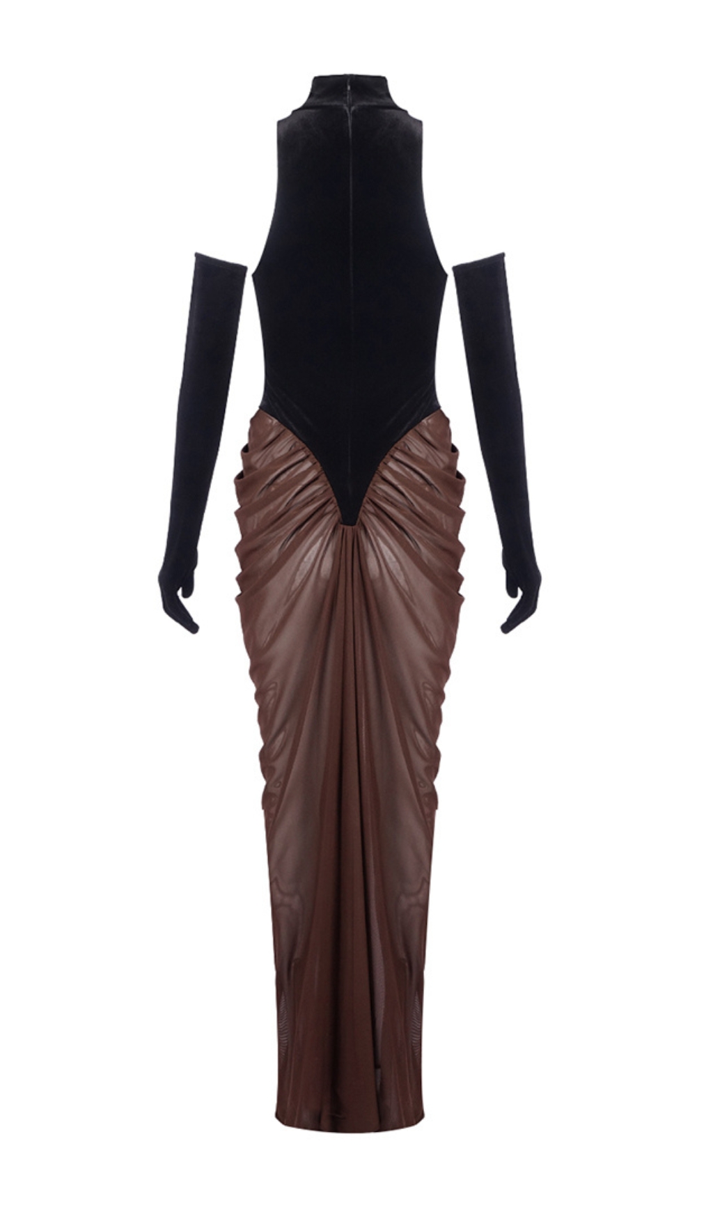720599f43bec59f88e85e5122f5ae116.jpg Fashionslee Women Halter Draped Maxi Velvet Dress