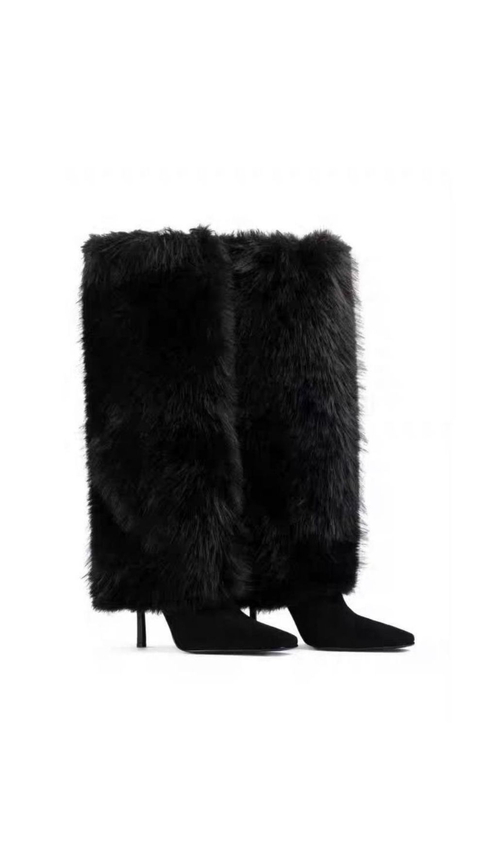 720d3a694762ccc9c5f8711728bf43f3.jpg Fashionslee Women Kassi Black Faux Fur Boots
