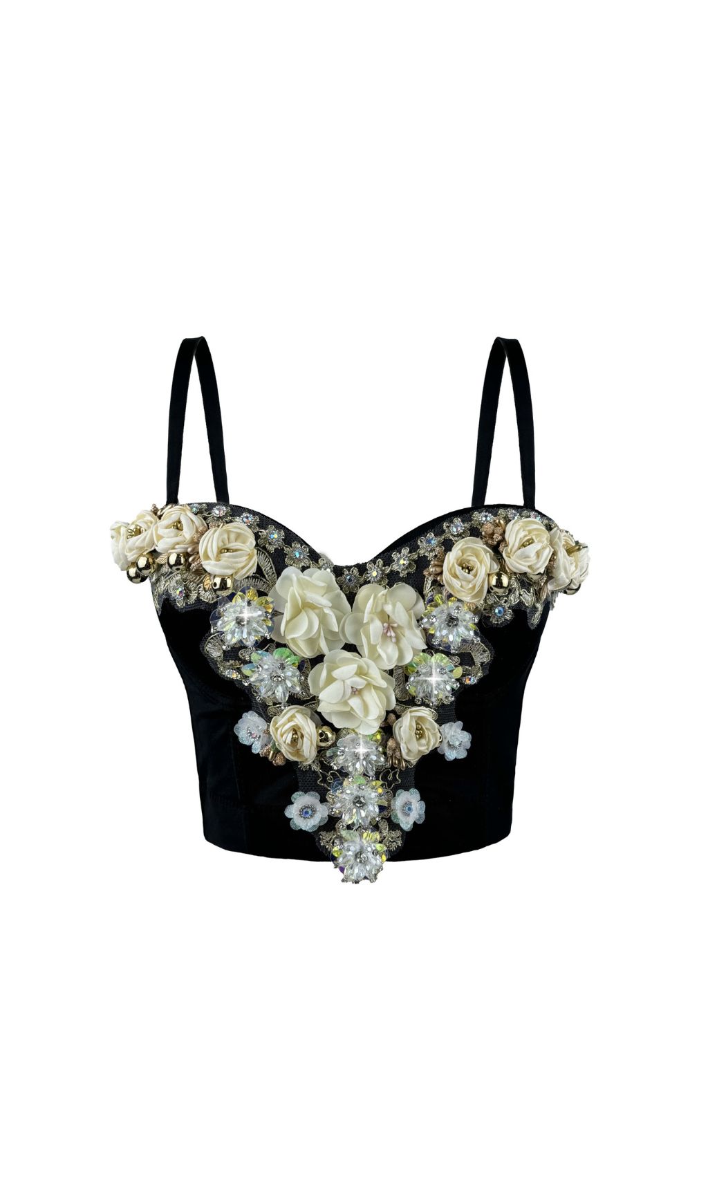Fashionslee Women Fallon Flower Crop Top