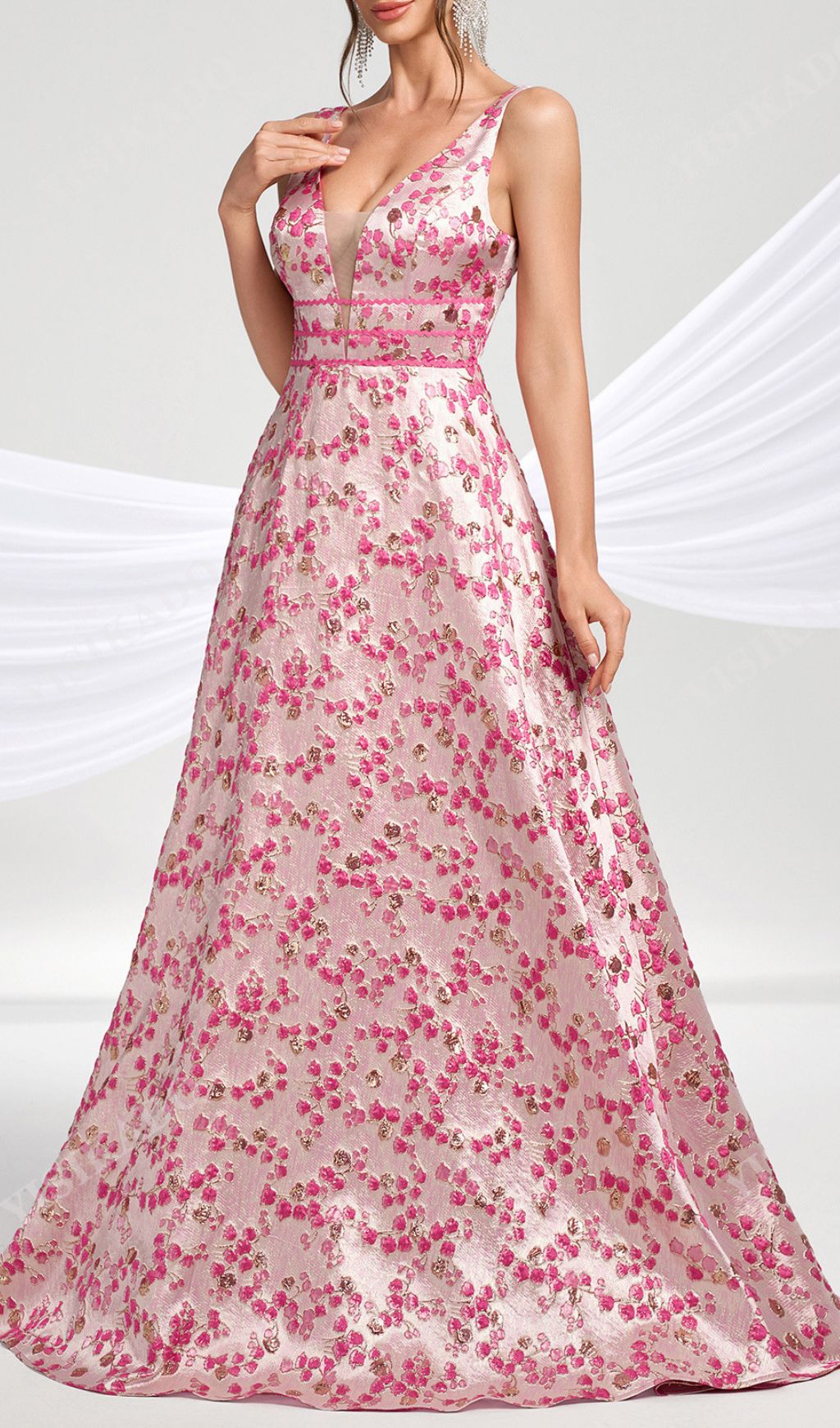 72694c5f02970dd67b6a4d3066edd467.jpg Fashionslee Women Hamida Floral V-Neck Maxi Dress