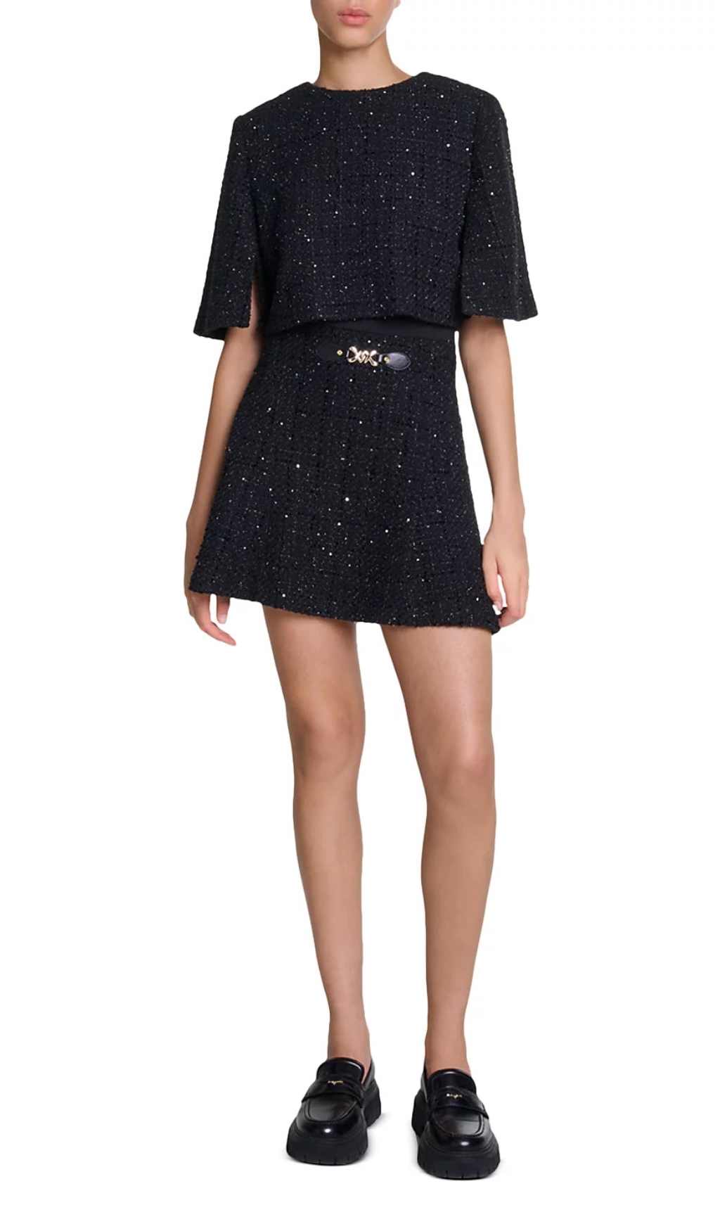 Fashionslee Women Ridosa Tweed Layered Dress
