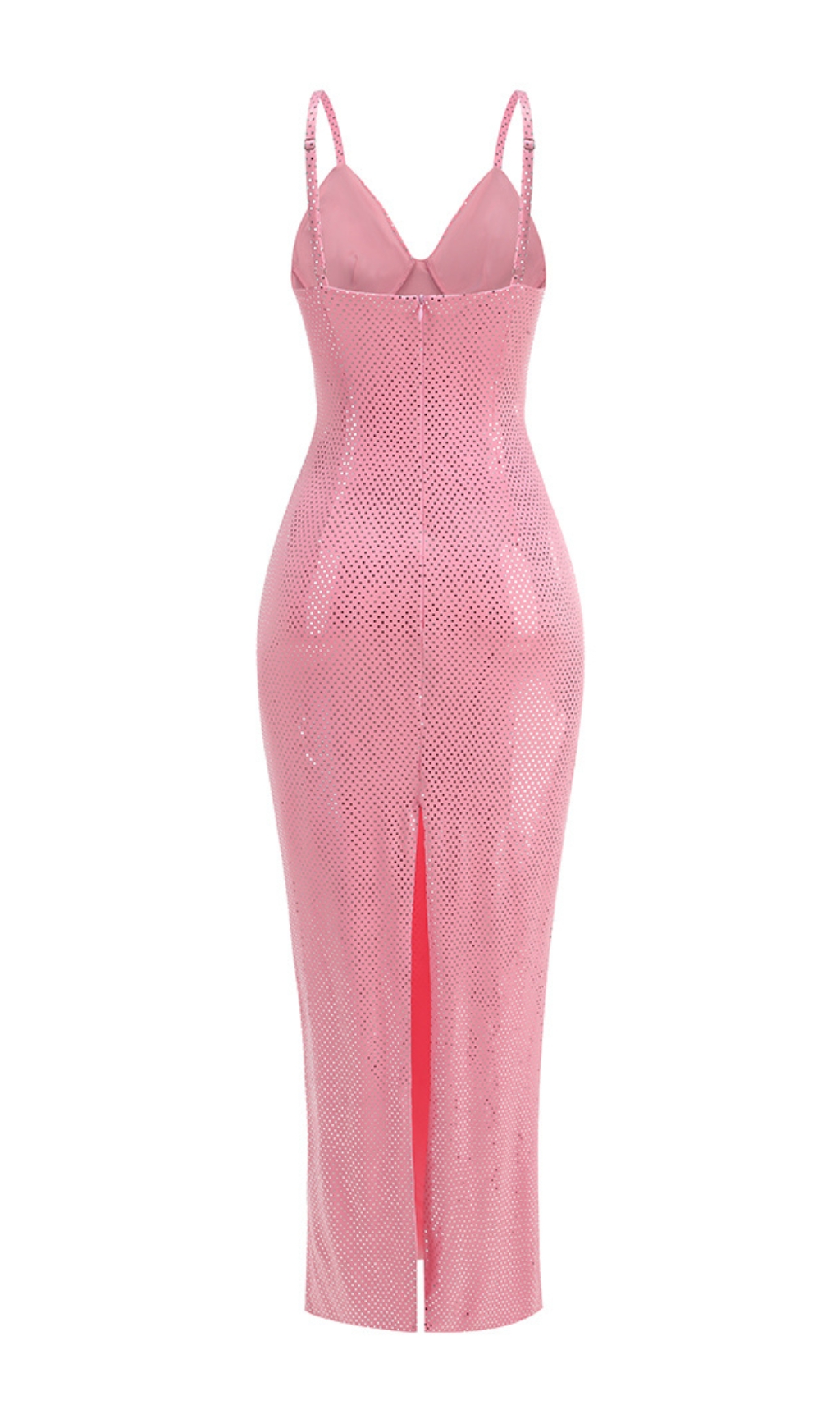 Fashionslee Women Basima Pink Strappy Embellished Maxi Dress