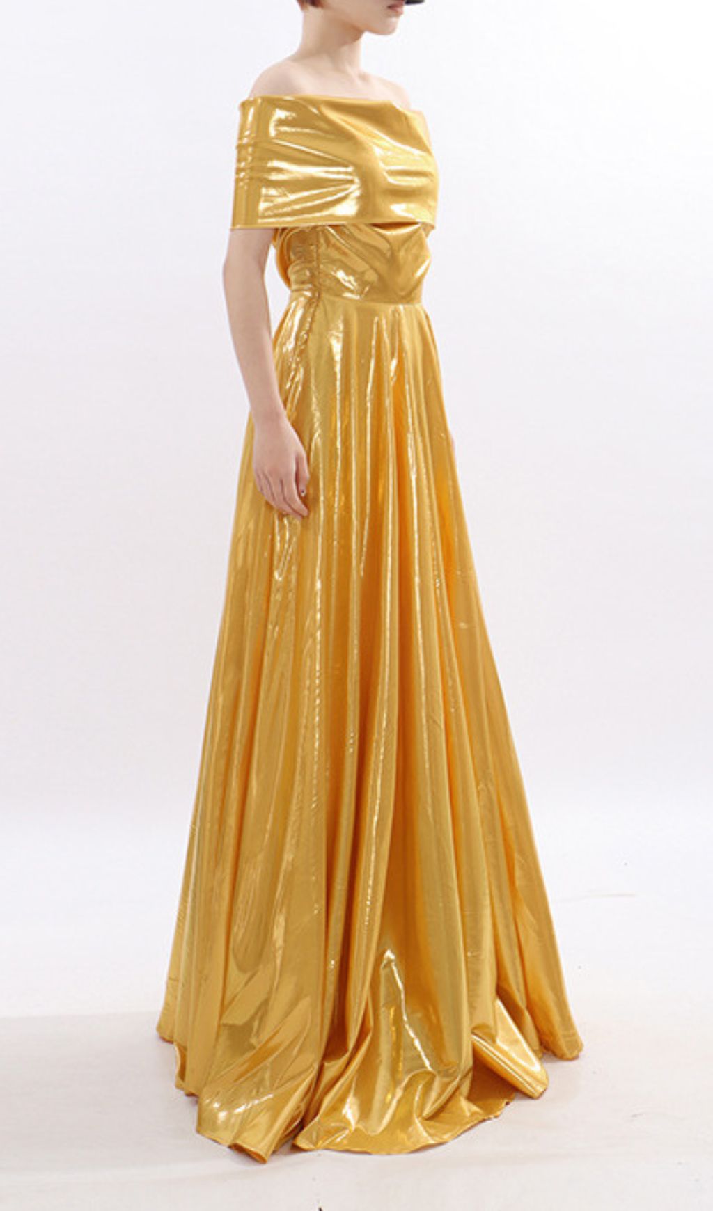 72cbe53be5b2f3922b0422a1865b6104.jpg Fashionslee Women Kaliska Gold Off-Shoulder Maxi Dress